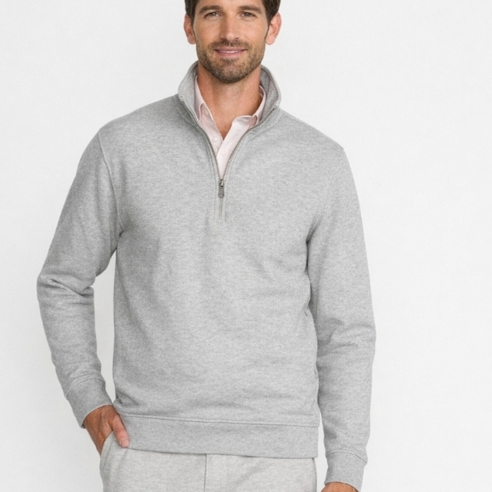 Lands' End Serious Sweats Half Zip Pullover  Sweatshirt